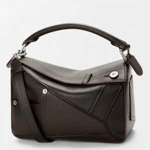 Loewe Panta Puzzle Small Bag in Vintage Brown Calfskin