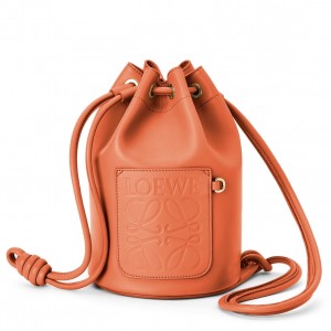 Loewe Small Sailor Bucket Bag In Orange Nappa Leather