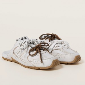 Miu Miu X New Balance 530 SL Mules in White Leather