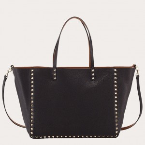 Valentino Noir Rockstud Medium Reversible Tote Bag