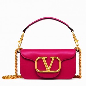 Valentino Loco Small Shoulder Bag In Red Calfskin