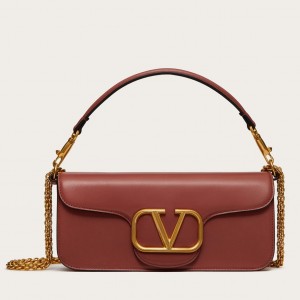Valentino Loco Large Shoulder Bag In Brown Calfskin