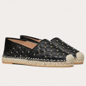 Valentino Garavani Black Rockstud Spike Espadrilles