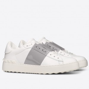 Valentino Garavani Patent Open Sneaker Grey