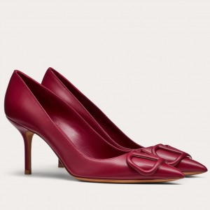 Valentino VLOGO 80mm Pumps In Red Calfskin