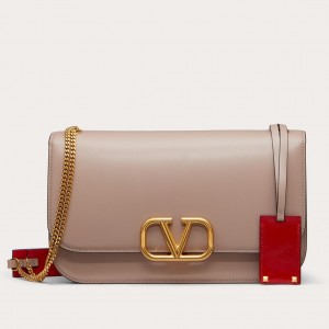 Valentino Medium Vlock Shoulder Bag In Poudre Calfskin