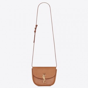 Saint Laurent Kaia Small Satchel Bag In Brown Calfskin