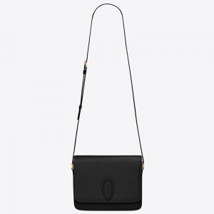 Saint Laurent LE 61 Medium Saddle Bag In Black Leather