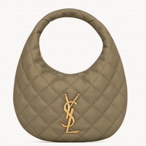 Saint Laurent Icarino Bag in Strong Moss Quilted Nappa Leather