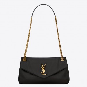 Saint Laurent Calypso Shoulder Bag In Black Lambskin