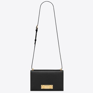 Saint Laurent Medium Domino Bag In Black Calfskin