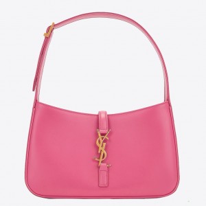 Saint Laurent Le 5 À 7 Hobo Bag in Pink Smooth Leather
