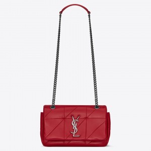 Saint Laurent Small Jamie Bag In Red Patchwork Lambskin