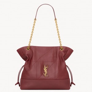 Saint Laurent Jamie Small Shopping Bag in Bordeaux Lambskin