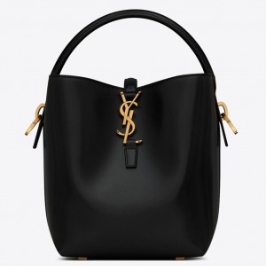 Saint Laurent Le 37 Small Bucket Bag in Black Leather