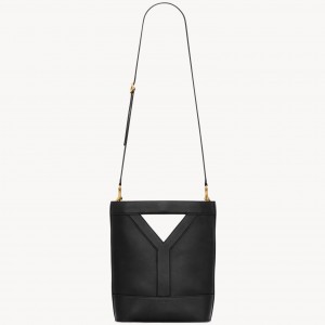 Saint Laurent Y Small Bucket Bag in Black Calfskin