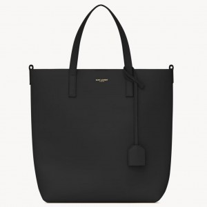 Saint Laurent Toy North/South Shopping Bag in Black Calfskin