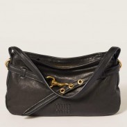 Miu Miu Aventure Small Shoulder Bag in Black Nappa Leather