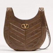 Valentino Hoboho Small Hobo Bag in Brown Nappa Leather
