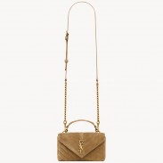 Saint Laurent College Mini Chain Bag in Suede Calfskin