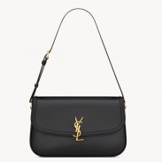Saint Laurent Solferino Medium Shoulder Bag in Black Box Calfskin