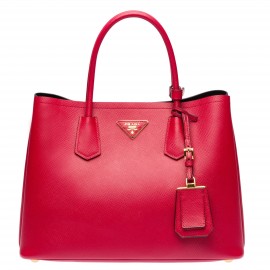 Prada Red Saffiano Double Medium Bag