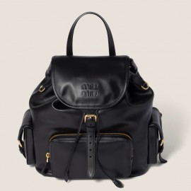 Miu Miu Large Backpack in Black Calfskin