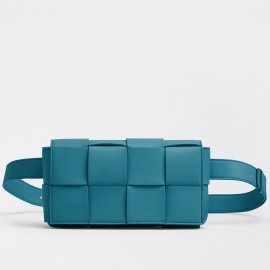 Bottega Veneta Cassette Belt Bag In Mallard Intrecciato Leather