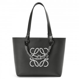 Loewe Small Anagram Tote In Black Calfskin 