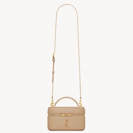 Saint Laurent Gaby Mini Vanity Bag in Beige Lambskin 