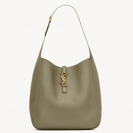 Saint Laurent Le 5 À 7 Soft Large Shoulder Bag in Strong Moss Leather