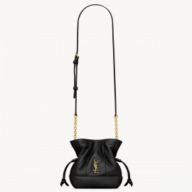 Saint Laurent Jamie Mini Shoulder Pouch in Black Lambskin