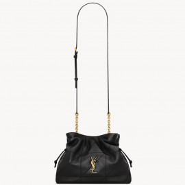 Saint Laurent Jamie Shoulder Pouch in Black Lambskin