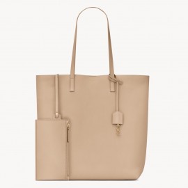 Saint Laurent North/South Shopping Bag in Beige Calfskin