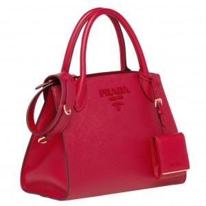 Prada Monochrome Bag In Red Saffiano Leather