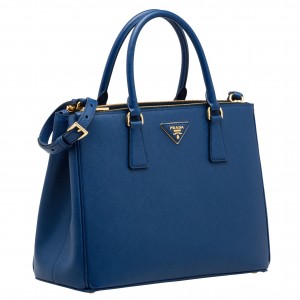 Prada Galleria Medium Bag In Blue Saffiano Leather