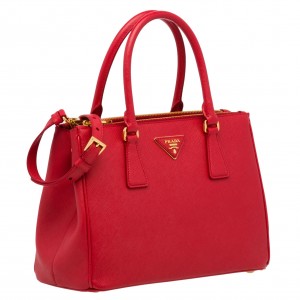Prada Galleria Small Bag In Red Saffiano Leather