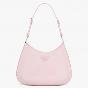 Prada Cleo Shoulder Large Bag In Pink Brushed Leather