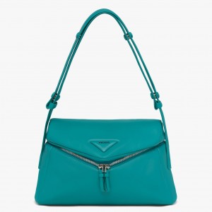 Prada Signaux Bag In Peacock Blue Padded Nappa Leather