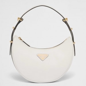 Prada Arque Shoulder Bag in White Leather