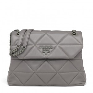 Prada Large Spectrum Bag In Grey Nappa Leather