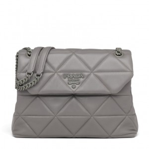 Prada Large Spectrum Bag In Grey Nappa Leather