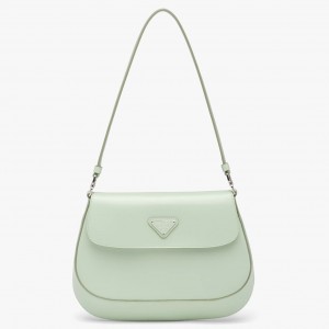 Prada Cleo Flap Bag In Aqua Brushed Leather