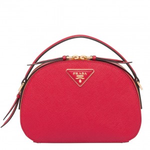 Prada Odette Heart Bag In Red Saffiano Leather – Bagsers