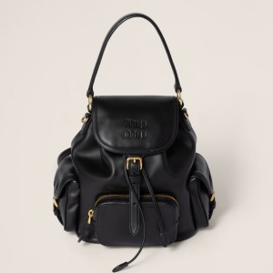 Miu Miu Small Backpack in Black Calfskin