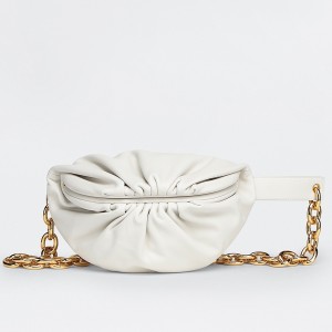Bottega Veneta The Belt Chain Pouch In White Nappa Leather