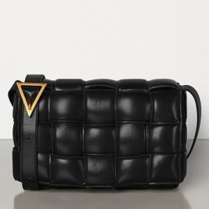 Bottega Veneta Padded Cassette Bag In Black Calfskin