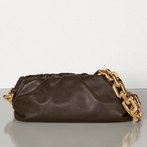 Bottega Veneta The Chain Pouch In Fondente Calfskin