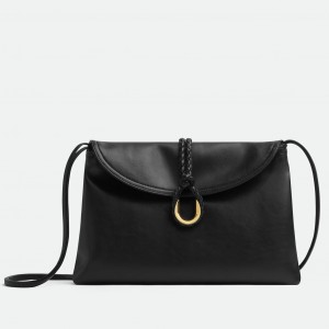 Bottega Veneta Small Liberta Bag in Black Calfskin