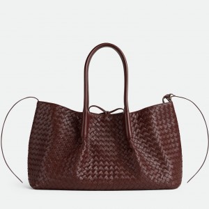 Bottega Veneta Pinacoteca Large Bag in Madder Intrecciato Calfskin
